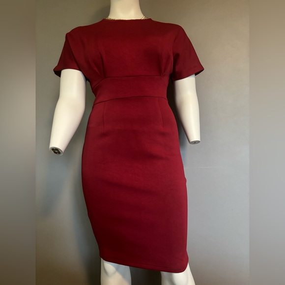 Red short sleeve dress with belt, Large BNWT - Picture 11 of 15